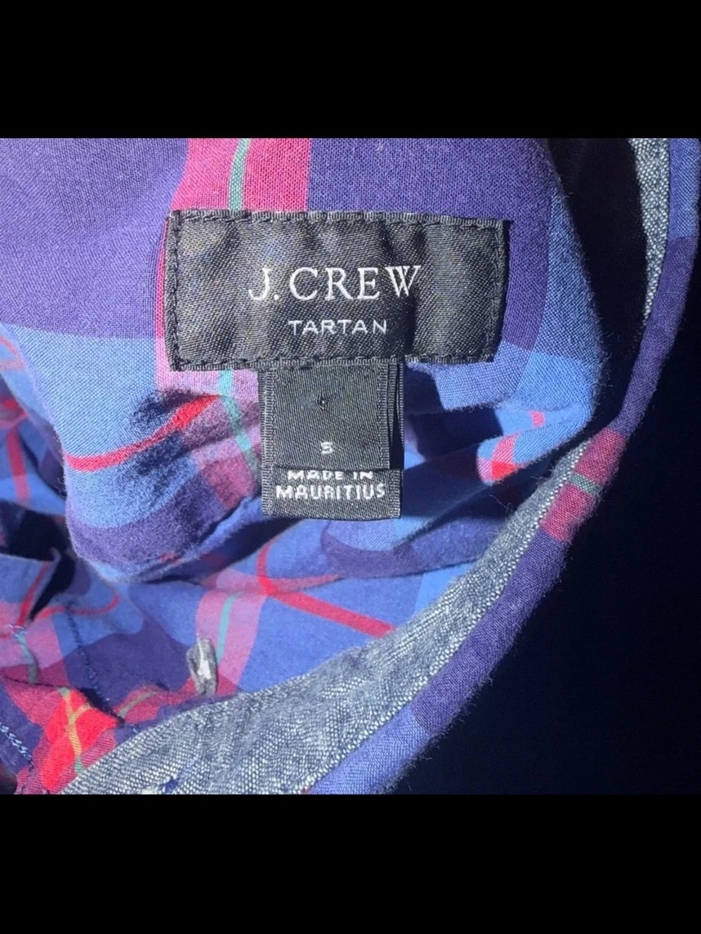 J. Crew Blue and Red Plaid Button-Down Shirt